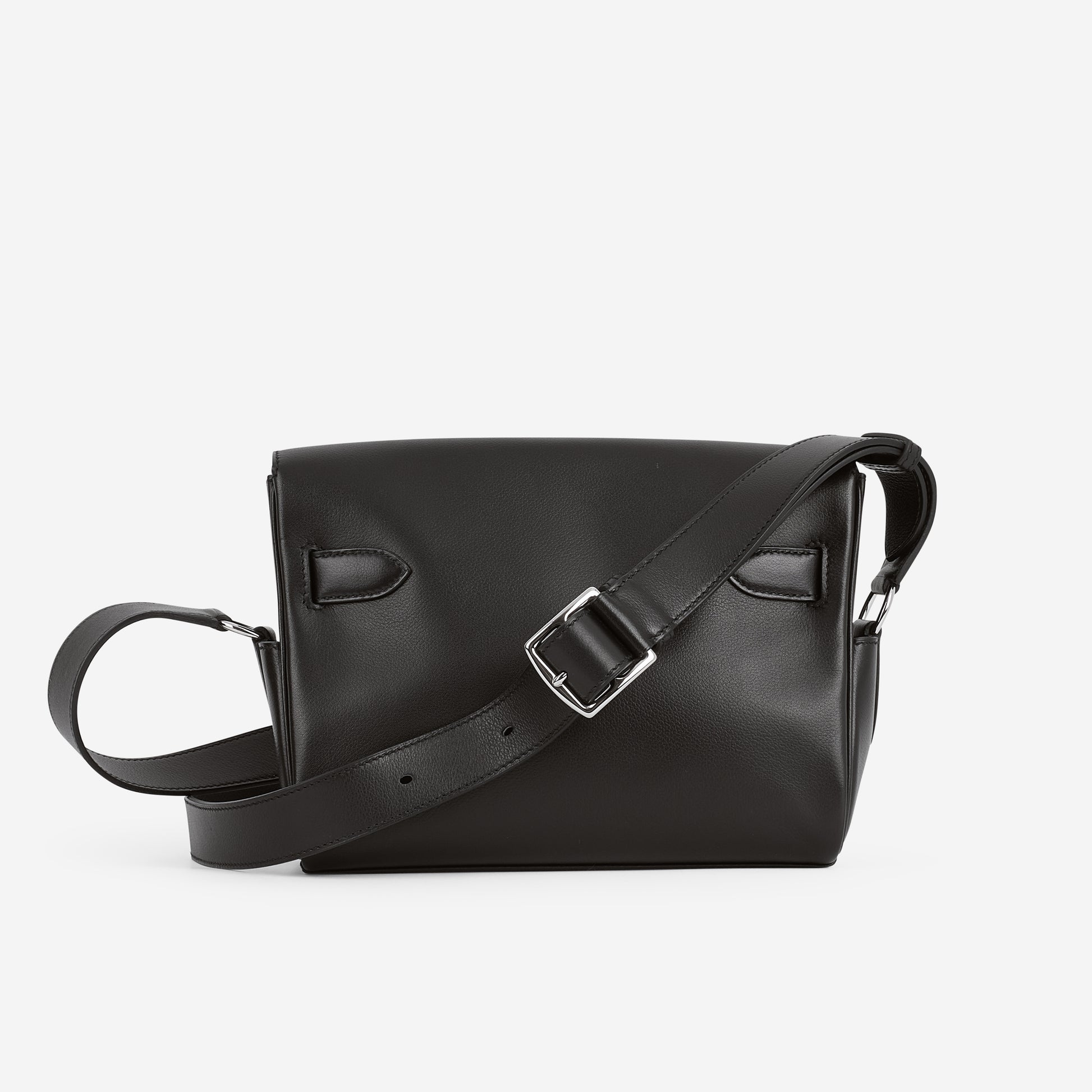 Hermès Kelly Messenger PM - Black Evergrain | Palladium Hardware - Bagista