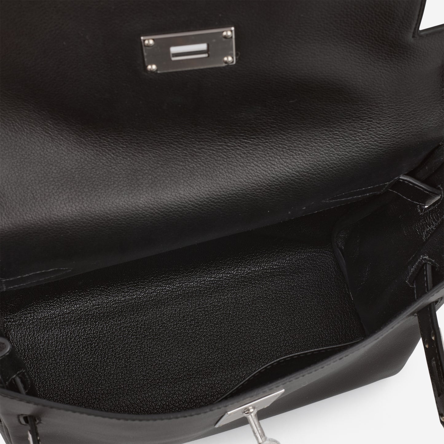 Hermès Kelly Messenger PM - Black Evergrain | Palladium Hardware - Bagista