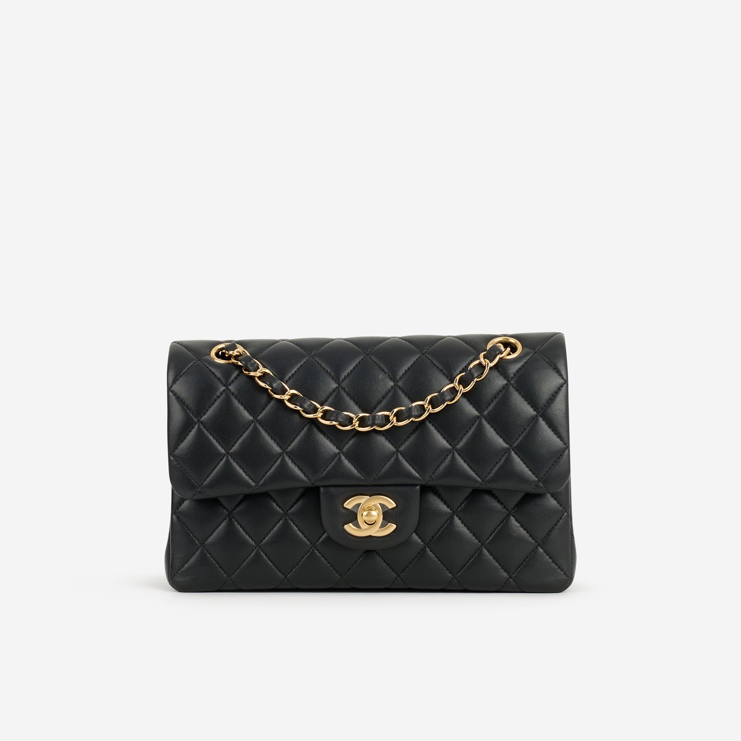 Chanel Small Classic Flap - Black Lambskin | Gold Hardware - Bagista