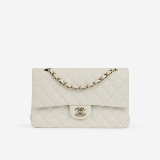 Chanel Medium Classic Flap - Off White Caviar | Champagne Gold Hardware