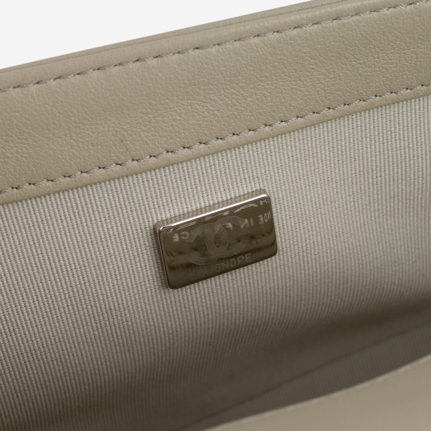 Chanel Old Medium Boy Bag - Grey Chevron | Silver Hardware - Bagista