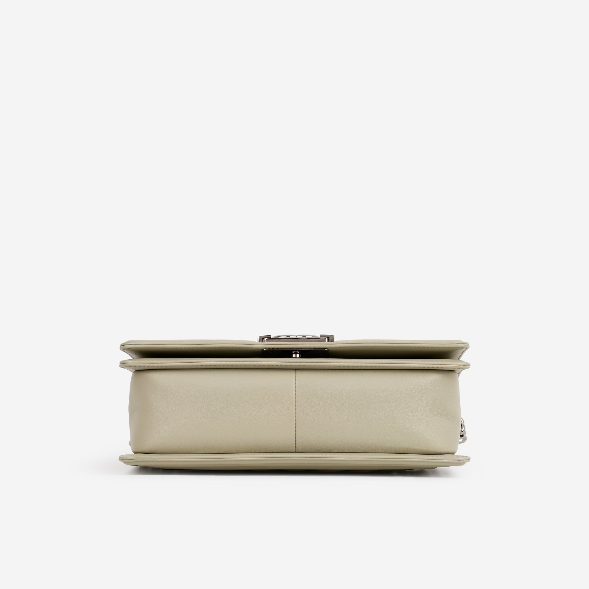 Chanel Old Medium Boy Bag - Grey Chevron | Silver Hardware - Bagista