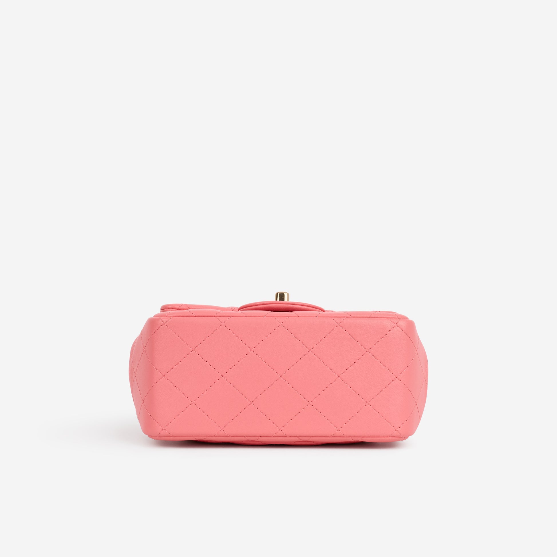 Chanel Mini Square Classic Flap - Pink Lambskin | Champagne Gold Hardware - Bagista