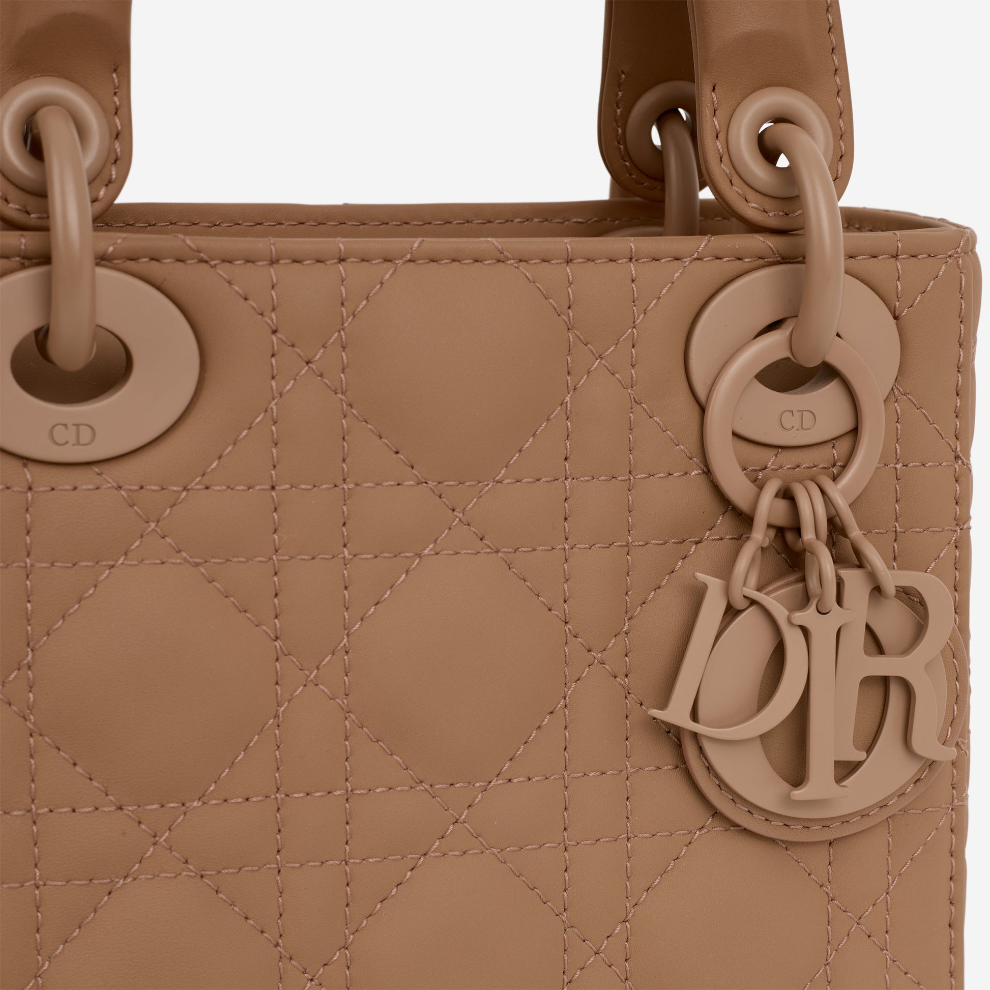 Dior Mini Lady Dior - Blush Ultramatte Cannage | Tonal Hardware - Bagista