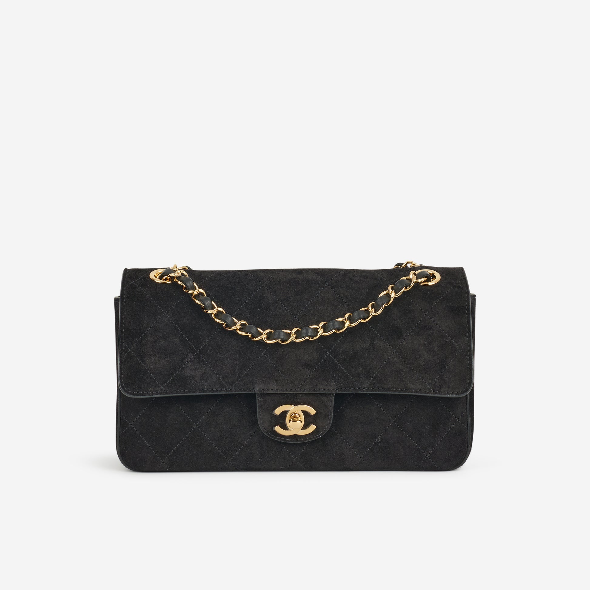 Chanel SS26 Medium Flap - Black Suede | Gold Hardware - Bagista