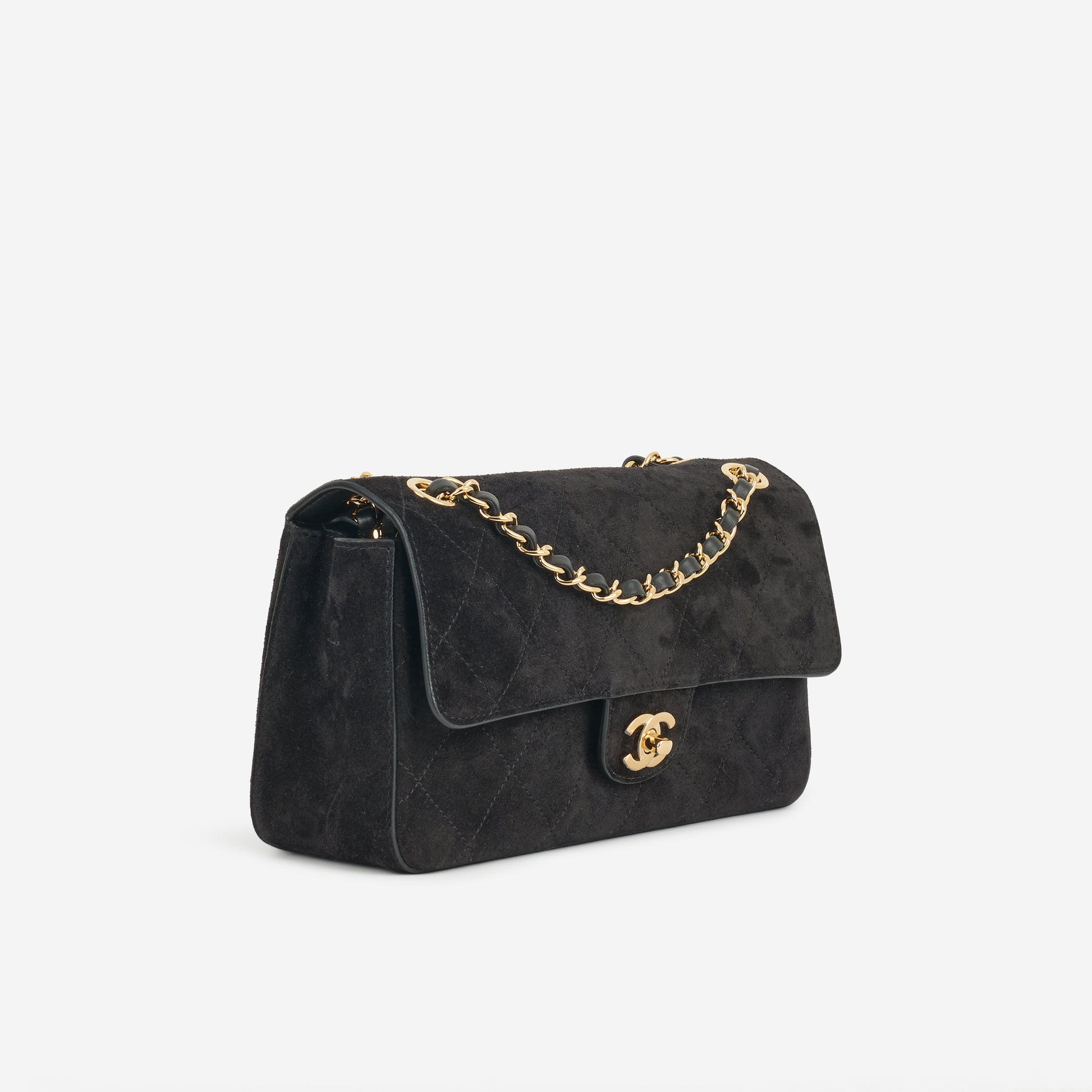 Chanel SS26 Medium Flap - Black Suede | Gold Hardware - Bagista