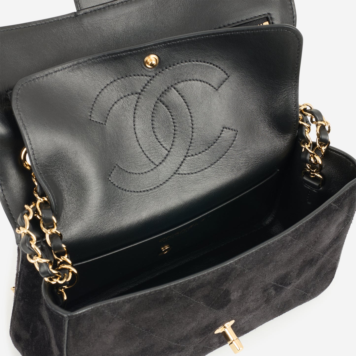 Chanel SS26 Medium Flap - Black Suede | Gold Hardware - Bagista