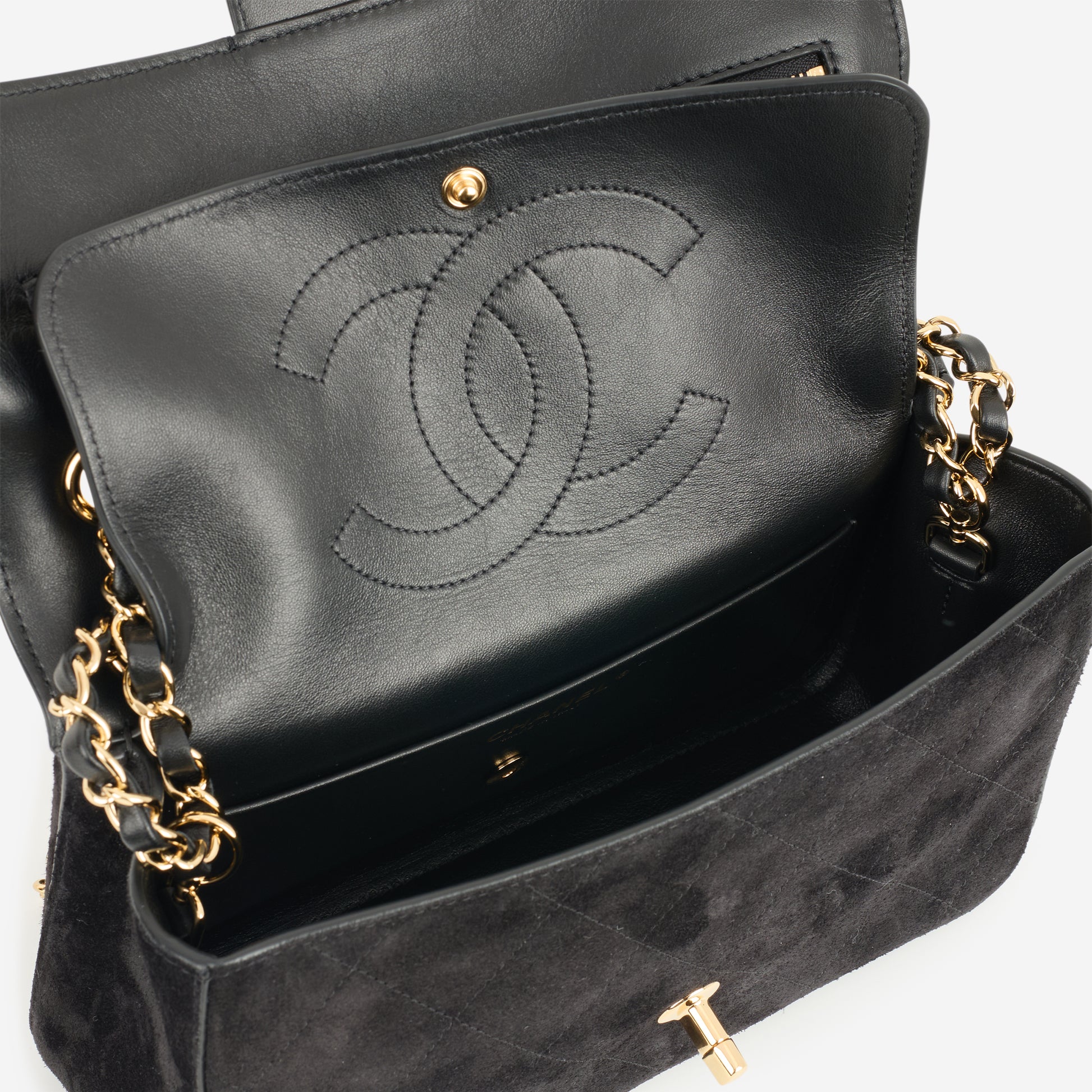 Chanel SS26 Medium Flap - Black Suede | Gold Hardware - Bagista
