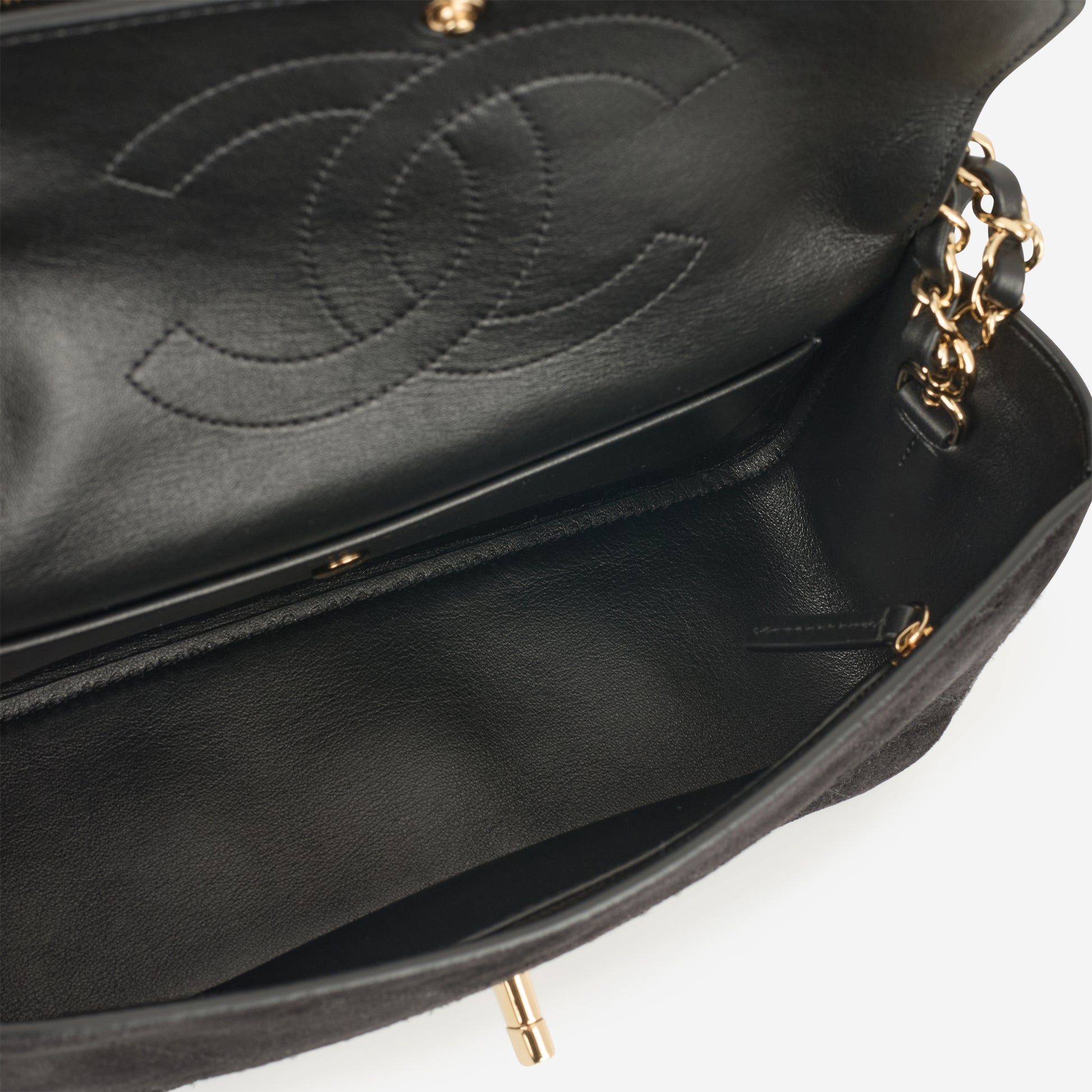 Chanel SS26 Medium Flap - Black Suede | Gold Hardware - Bagista