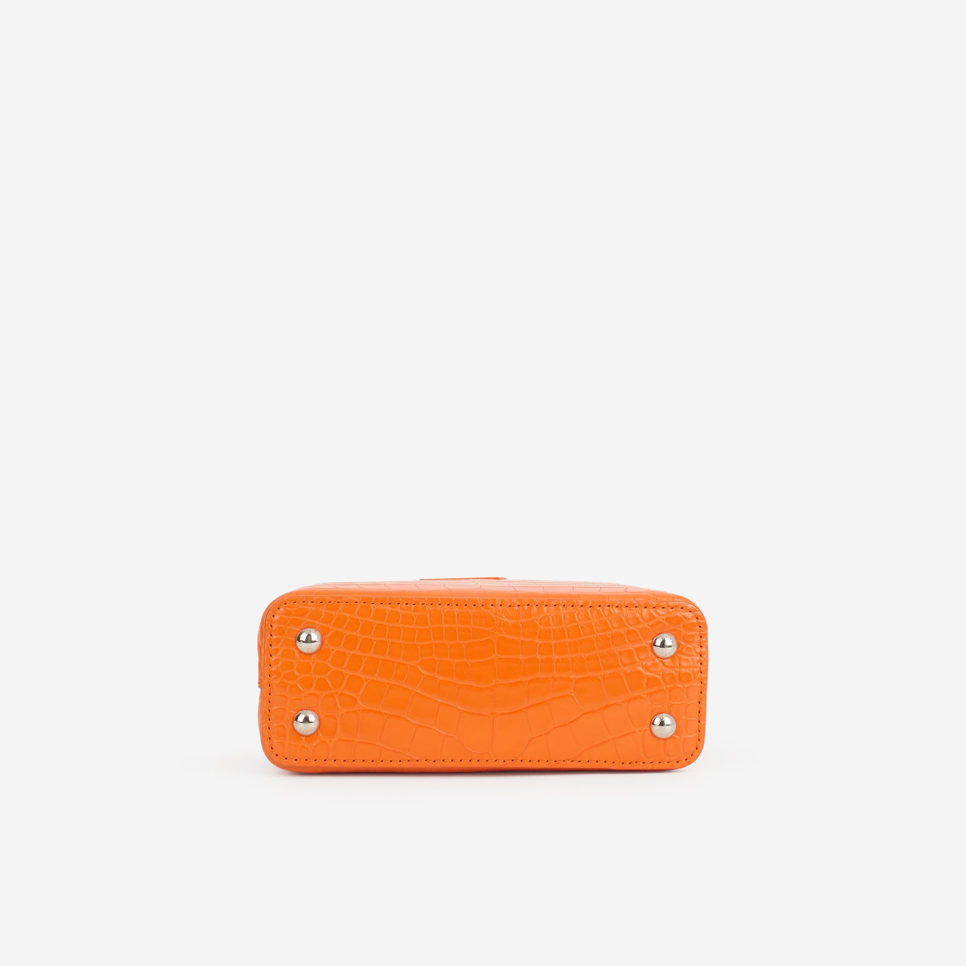 Louis Vuitton Mini Capucines - Orange Alligator Mississippiensis | Silver Hardware - Bagista