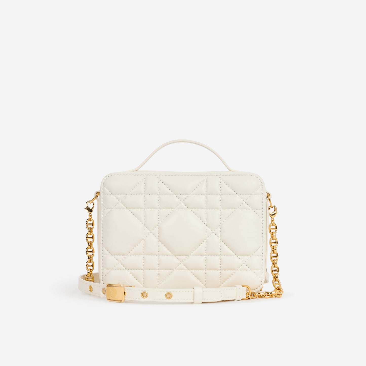 Dior Caro Box Bag - Off White Macrocannage Calfskin | Gold Hardware - Bagista