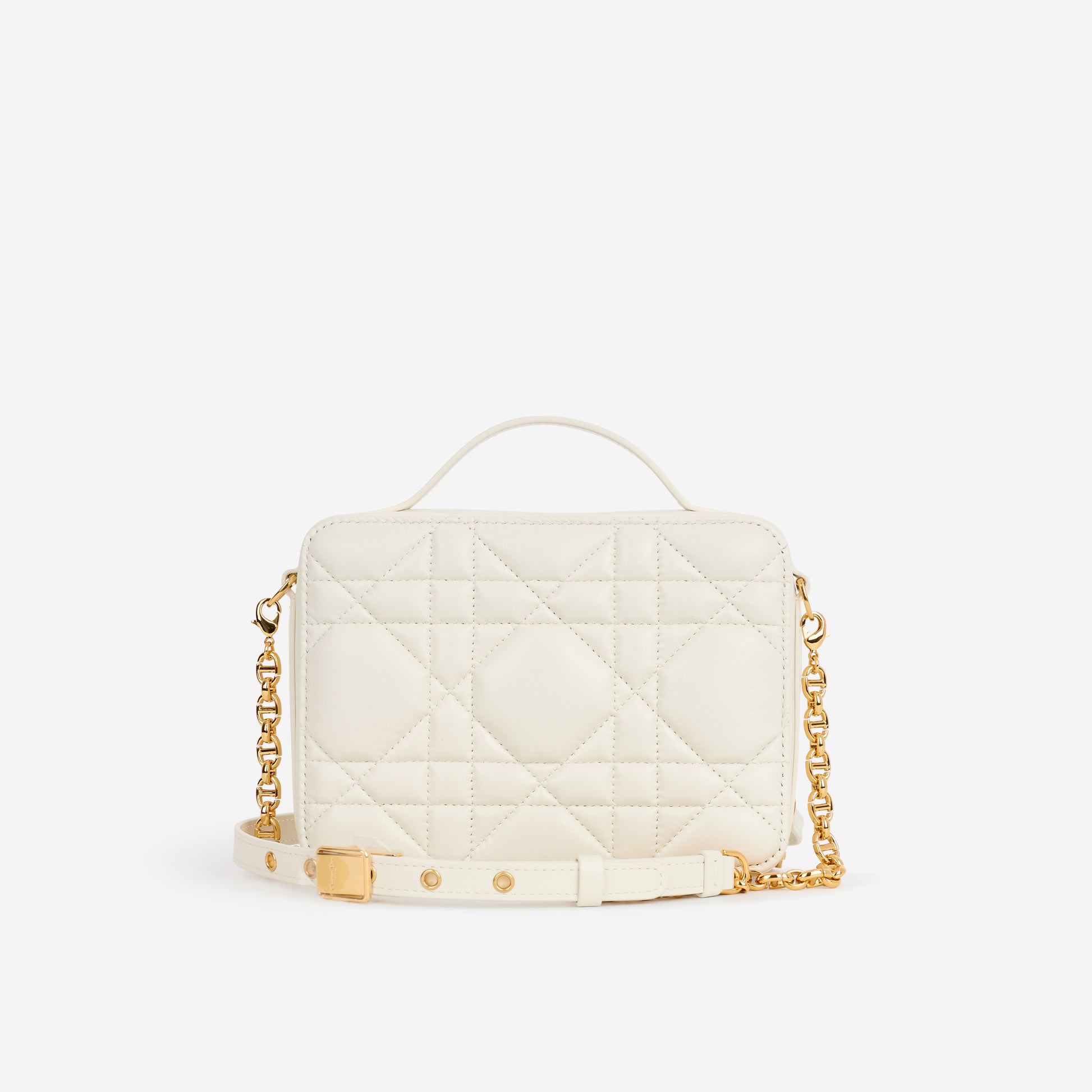 Dior Caro Box Bag - Off White Macrocannage Calfskin | Gold Hardware - Bagista