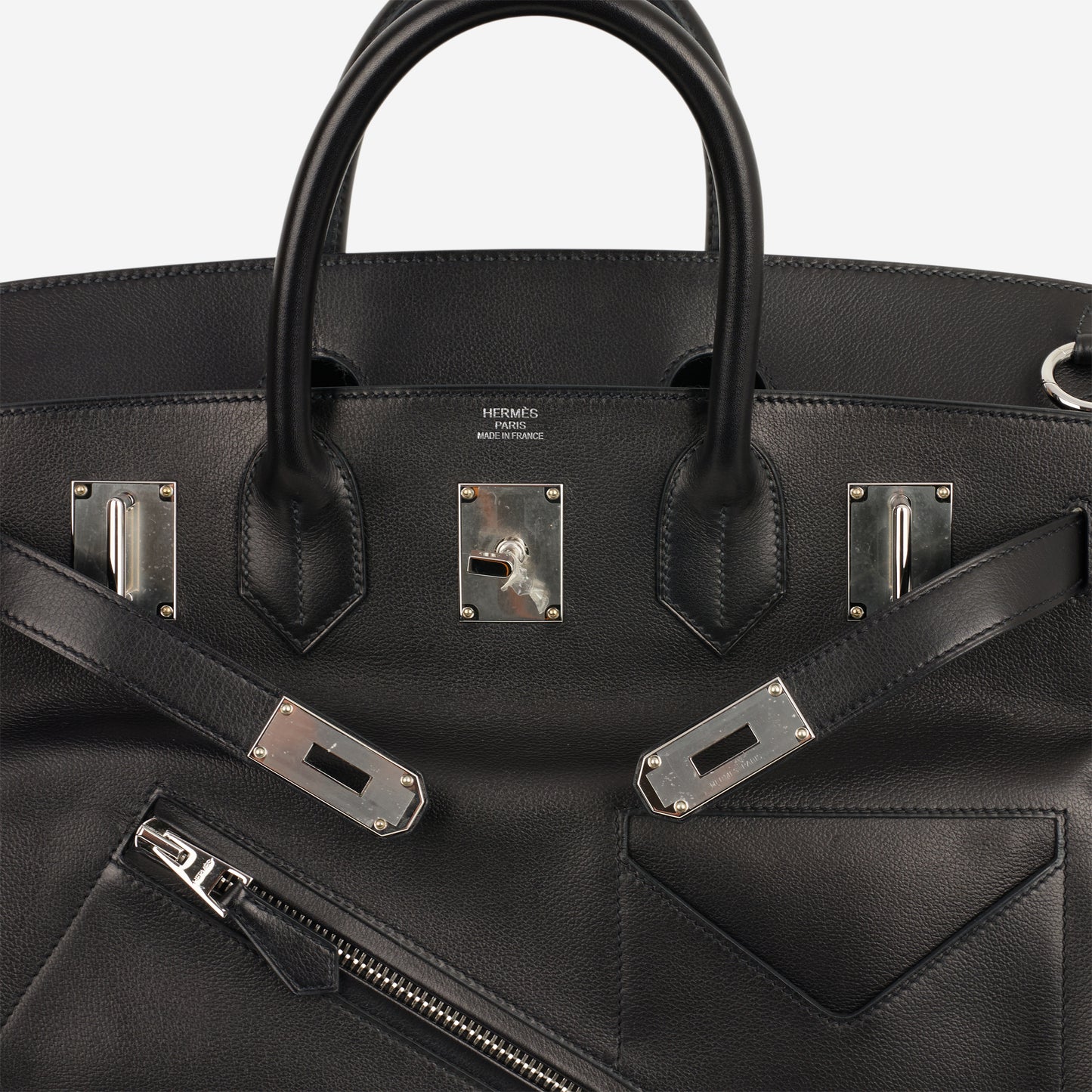 Hermès HAC 40 Rock - Black Evergrain | Palladium Hardware