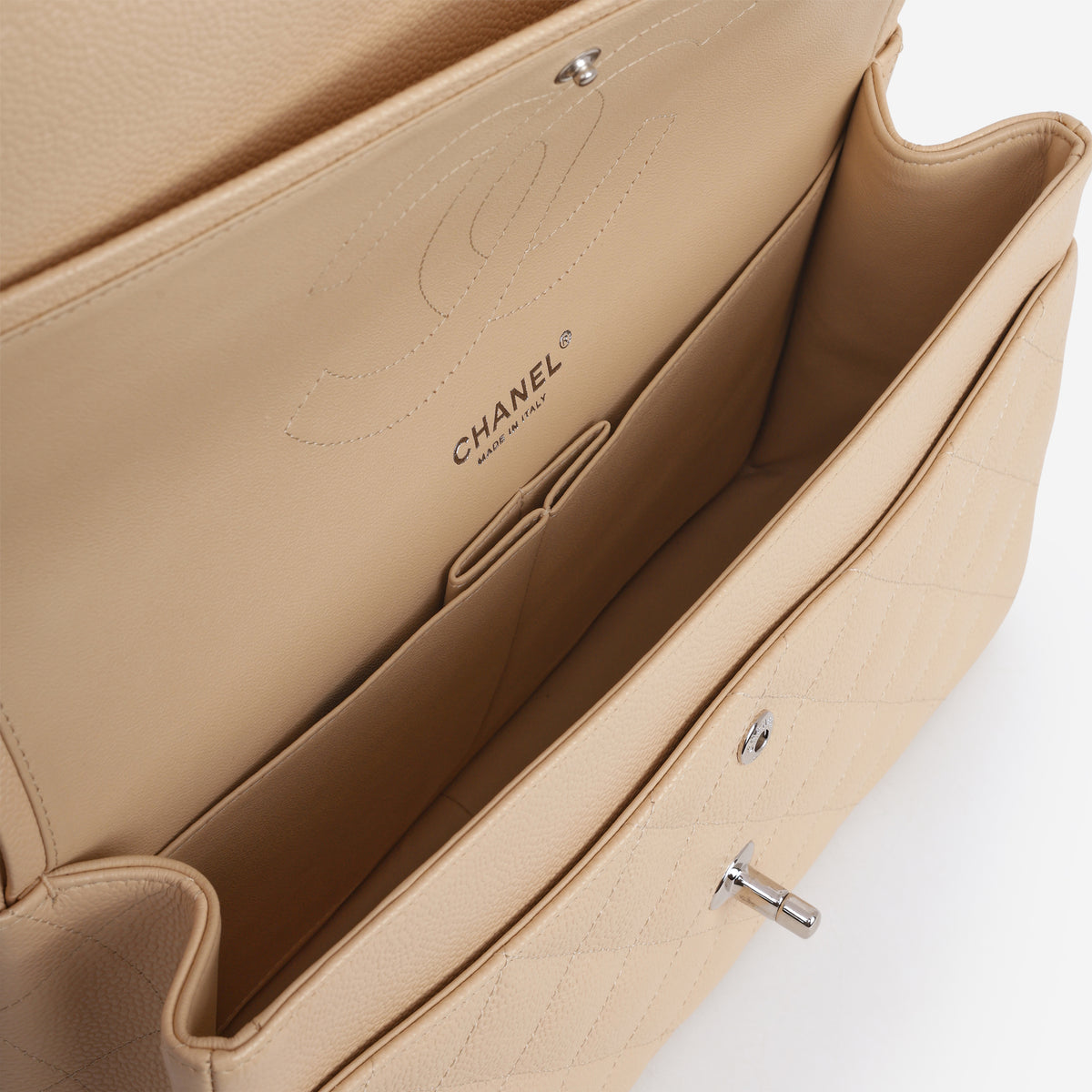 Chanel Jumbo Classic Flap - Beige Caviar | Silver Hardware