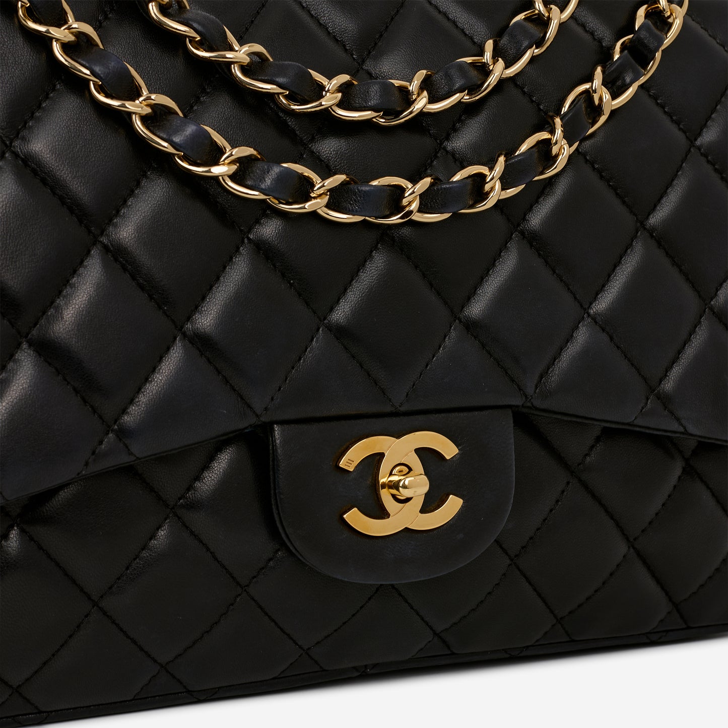 Chanel Single Flap Jumbo - Black Lambskin | Gold Hardware - Bagista