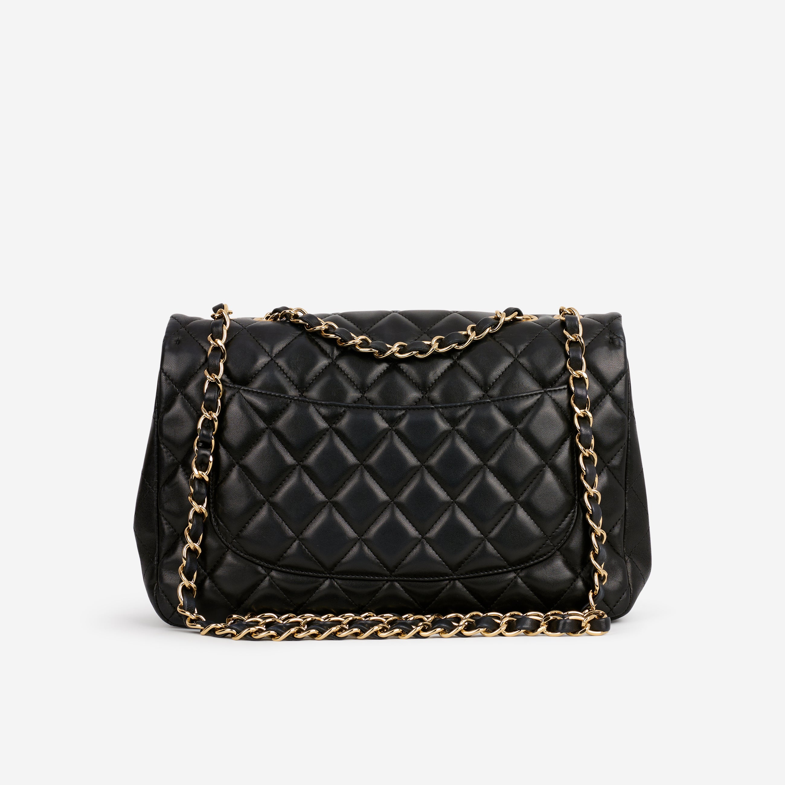 Chanel Single Jumbo Classic Flap - Black Lambskin | Gold Hardware