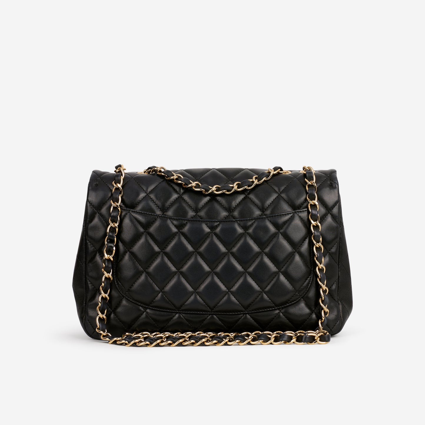 Chanel Single Flap Jumbo - Black Lambskin | Gold Hardware - Bagista