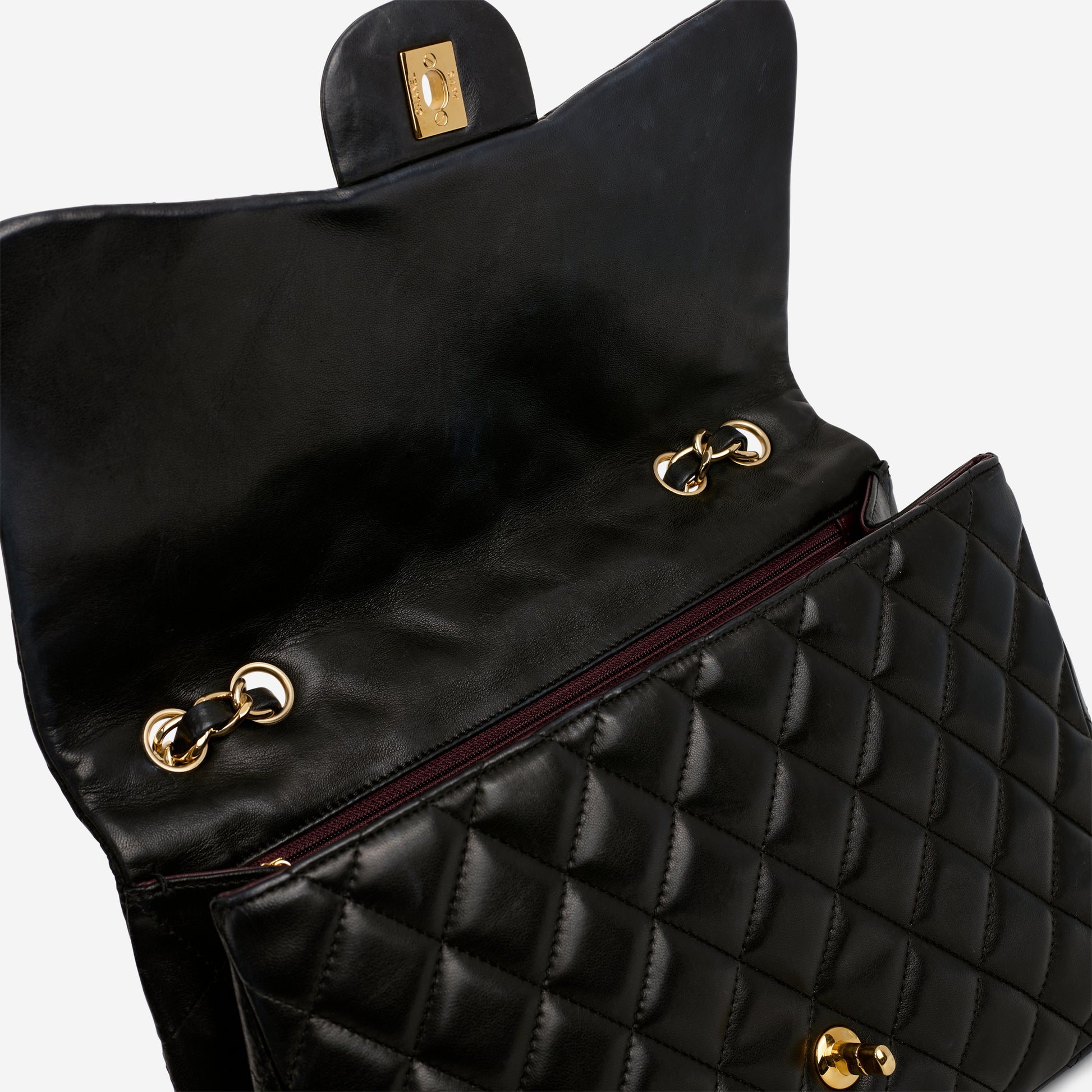 Chanel Single Flap Jumbo - Black Lambskin | Gold Hardware - Bagista