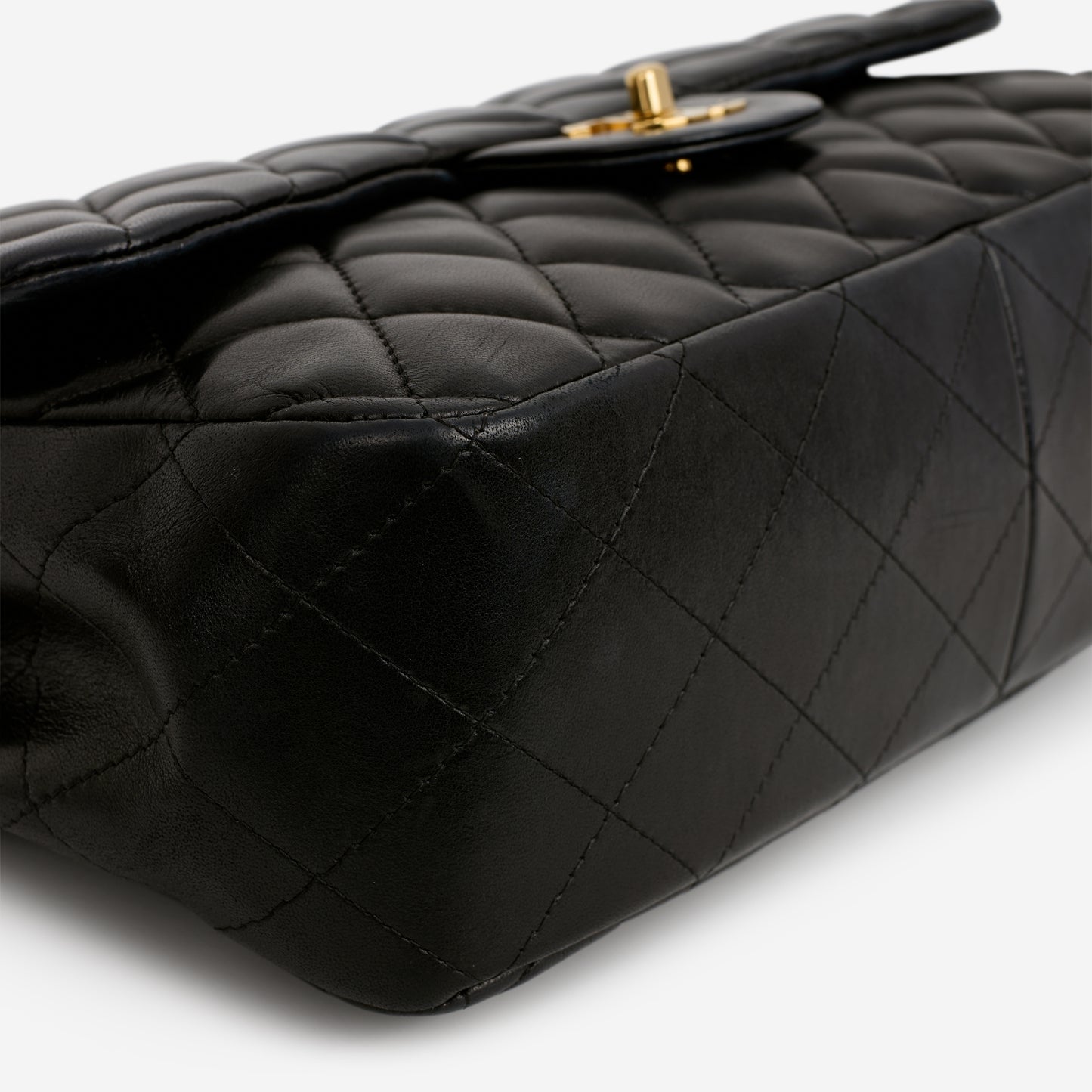 Chanel Single Flap Jumbo - Black Lambskin | Gold Hardware - Bagista