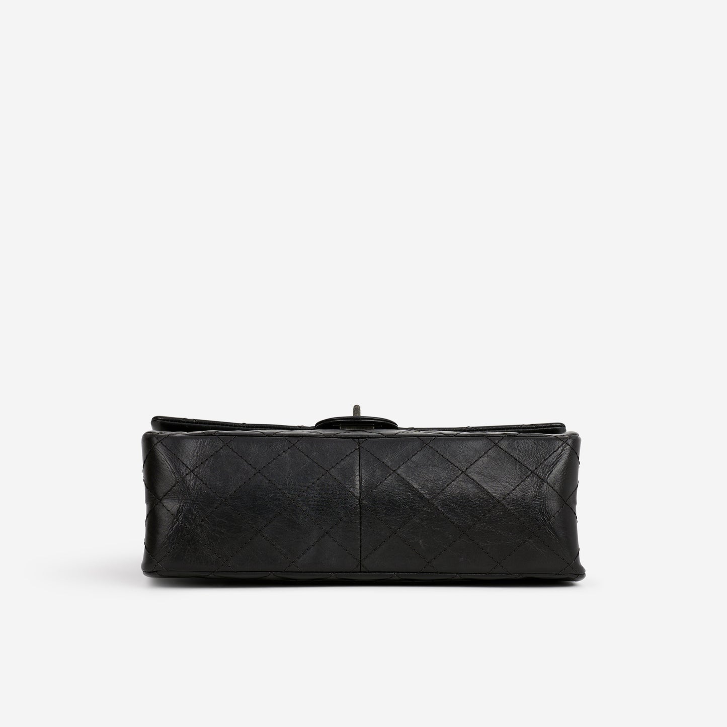 Chanel 2.55 Reissue 224 - Black Crumpled Calfskin | Silver Hardware - Bagista