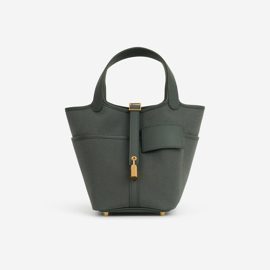 Hermès Picotin 18 Cargo - Vert Mangrove Canvas / Swift | Gold Hardware