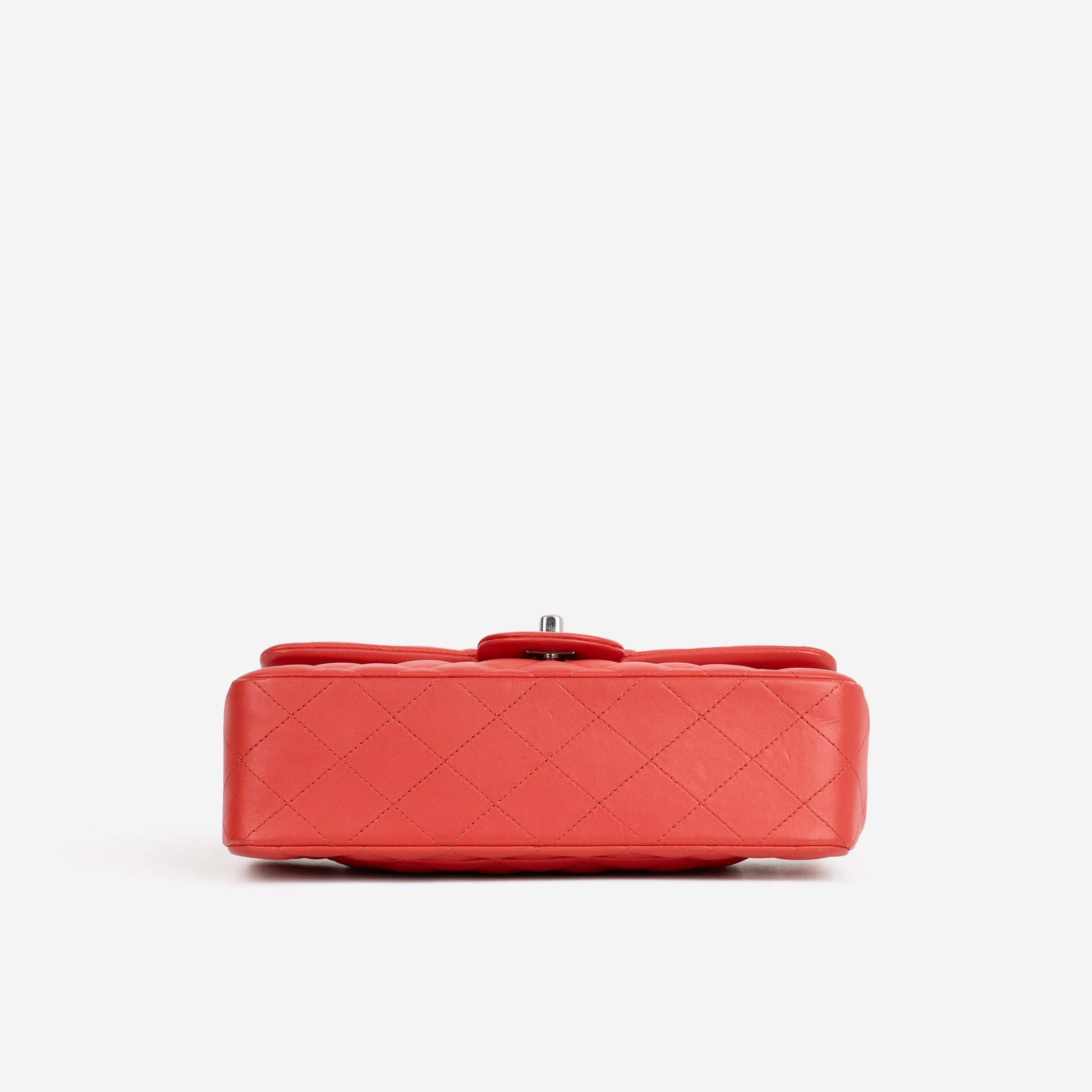Chanel Small Classic Flap - Red Lambskin | Silver Hardware - Bagista