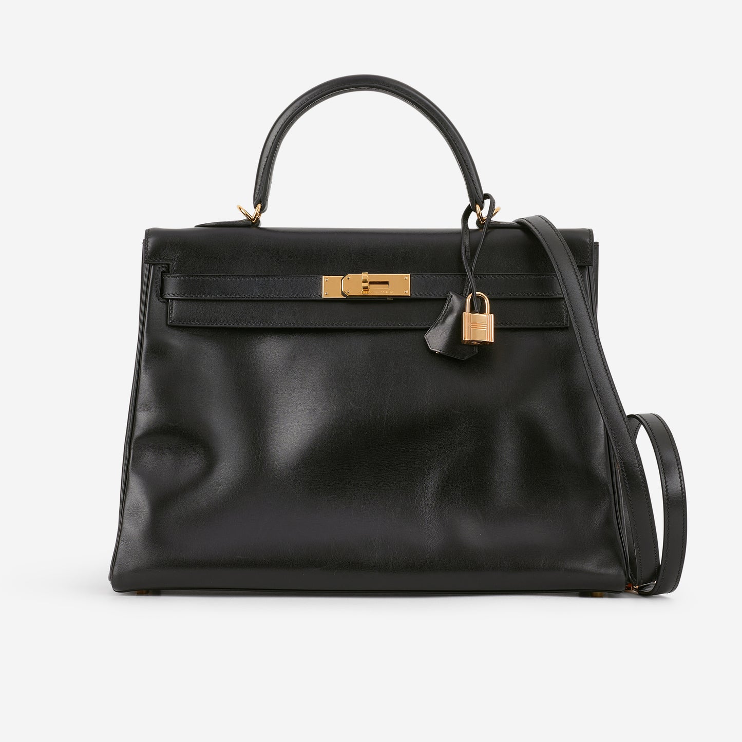 Hermès Vintage Kelly 35 - Black Box Calf Retourne | Gold Hardware