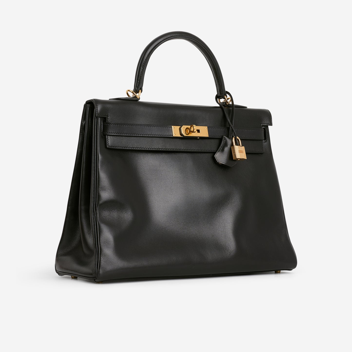 Hermès Vintage Kelly 35 - Black Box Calf Retourne | Gold Hardware