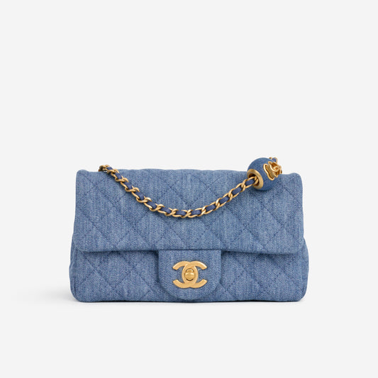 Chanel Mini Rectangular - Blue Ombre Denim | Gold Hardware - Bagista