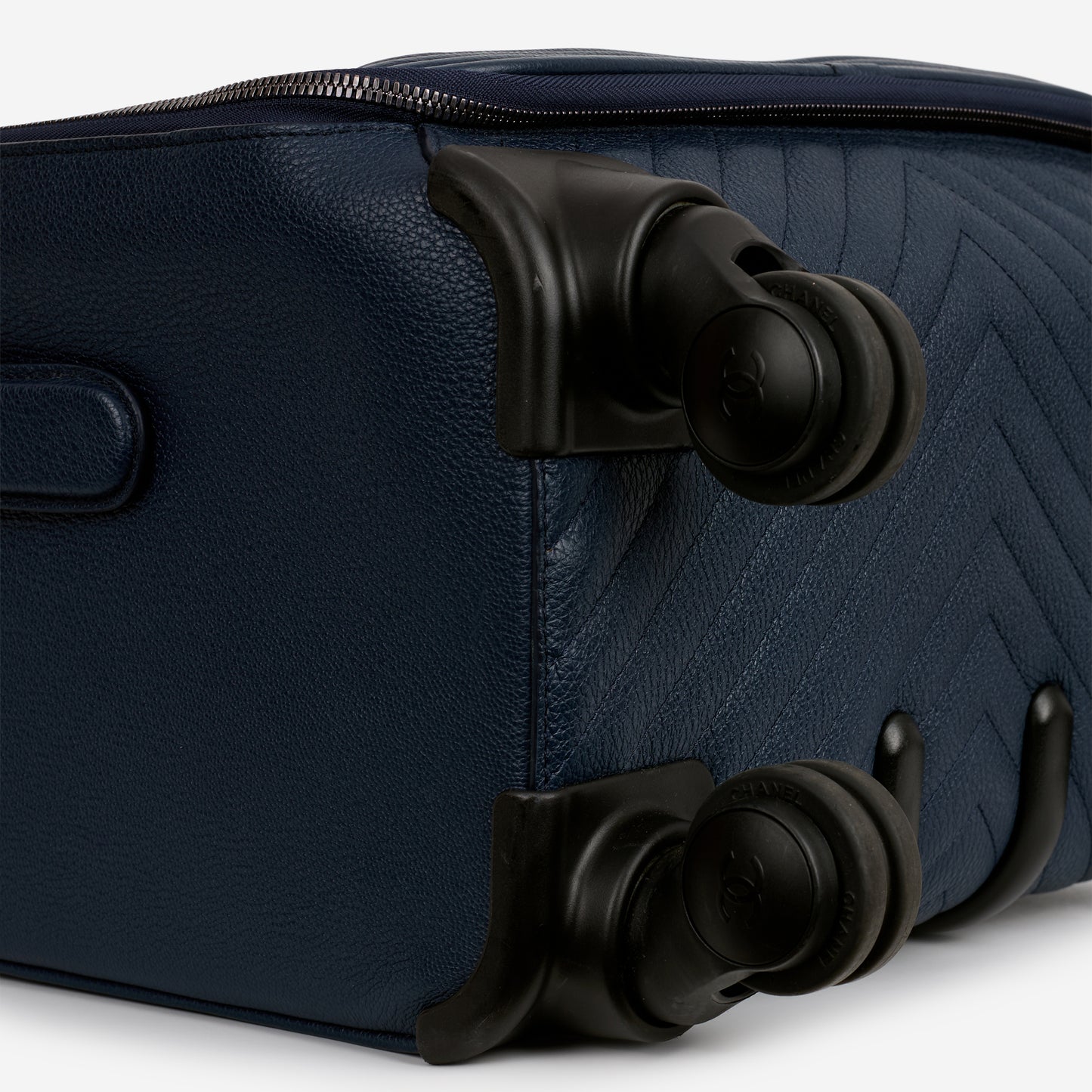 Chanel Coco Case Trolley - Blue Chevron Caviar | Silver Hardware