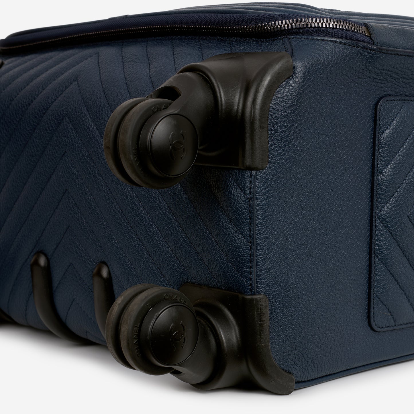 Chanel Coco Case Trolley - Blue Chevron Caviar | Silver Hardware
