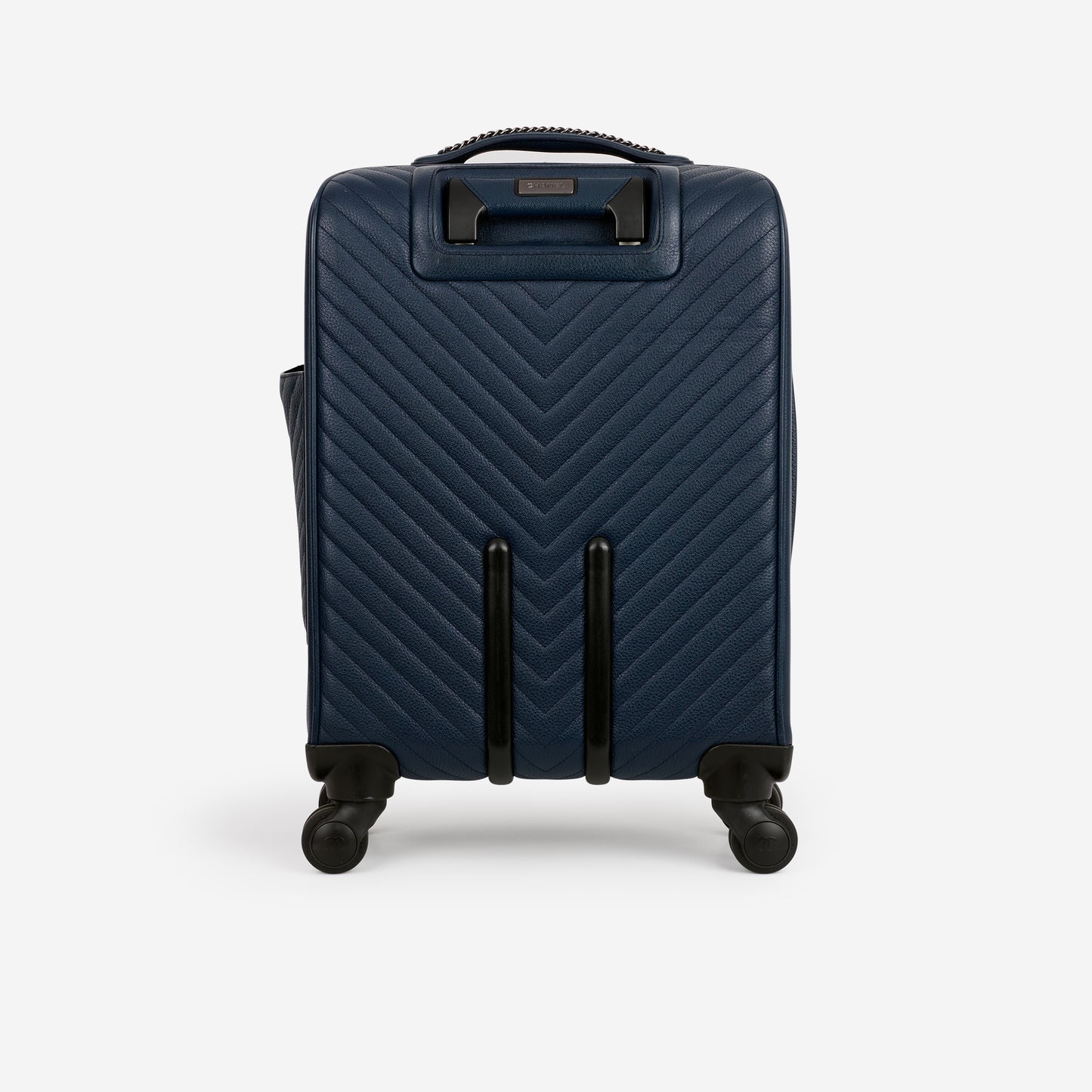 Chanel Coco Case Trolley - Blue Chevron Caviar | Silver Hardware