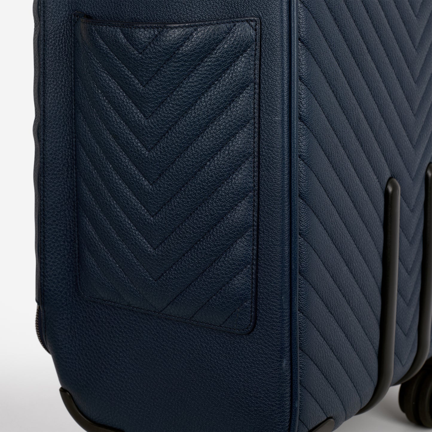 Chanel Coco Case Trolley - Blue Chevron Caviar | Silver Hardware