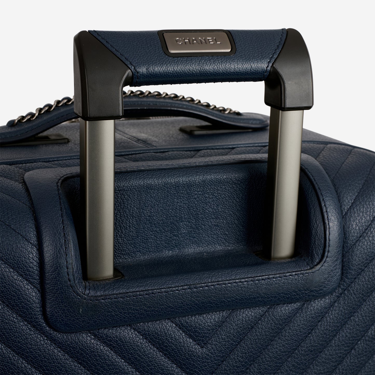 Chanel Coco Case Trolley - Blue Chevron Caviar | Silver Hardware