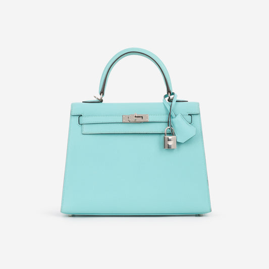 Hermès Kelly 25 - Bleu Atoll Epsom | Palladium Hardware