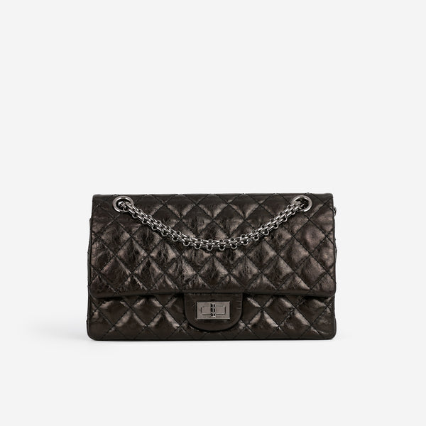 Chanel 2.55 Reissue 225 - Black Glazed Crumpled Calfskin