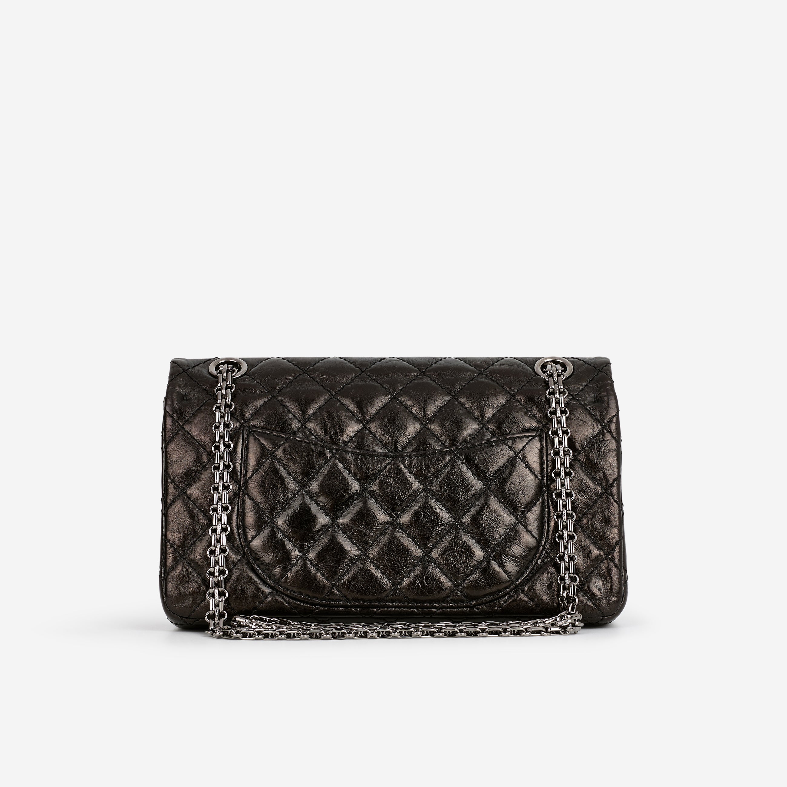 Chanel 2.55 Reissue 225 - Black Glazed Crumpled Calfskin