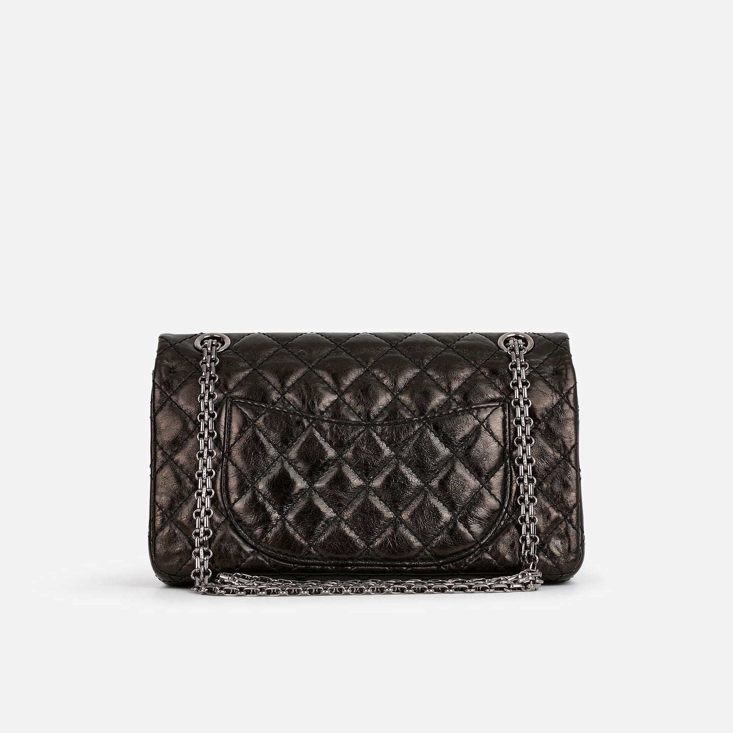 Chanel 2.55 Reissue 225 - Black Glazed Crumpled Calfskin | Gunmetal Hardware