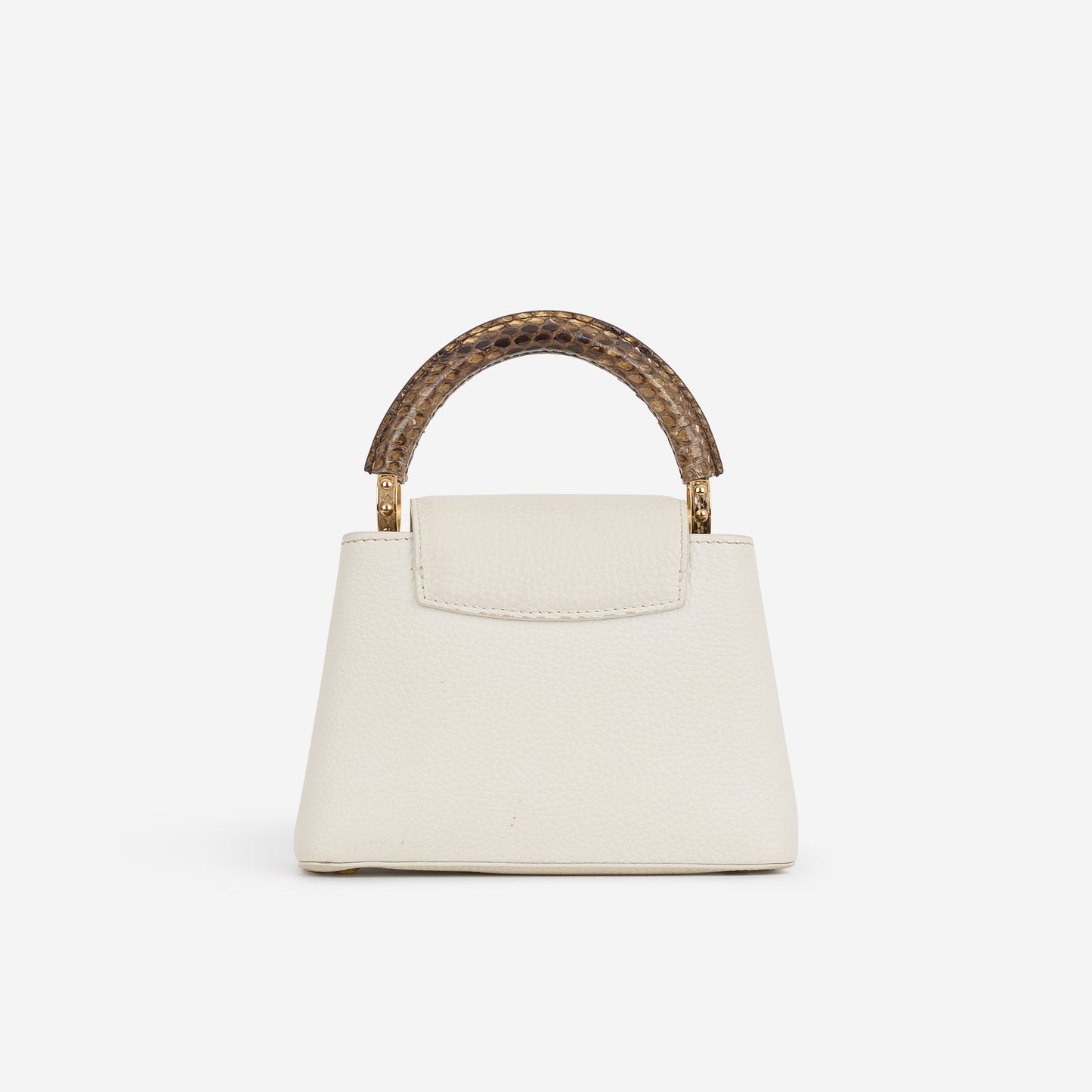 Louis Vuitton Mini Capucines - White Taurillon / Python Handle | Gold Hardware
