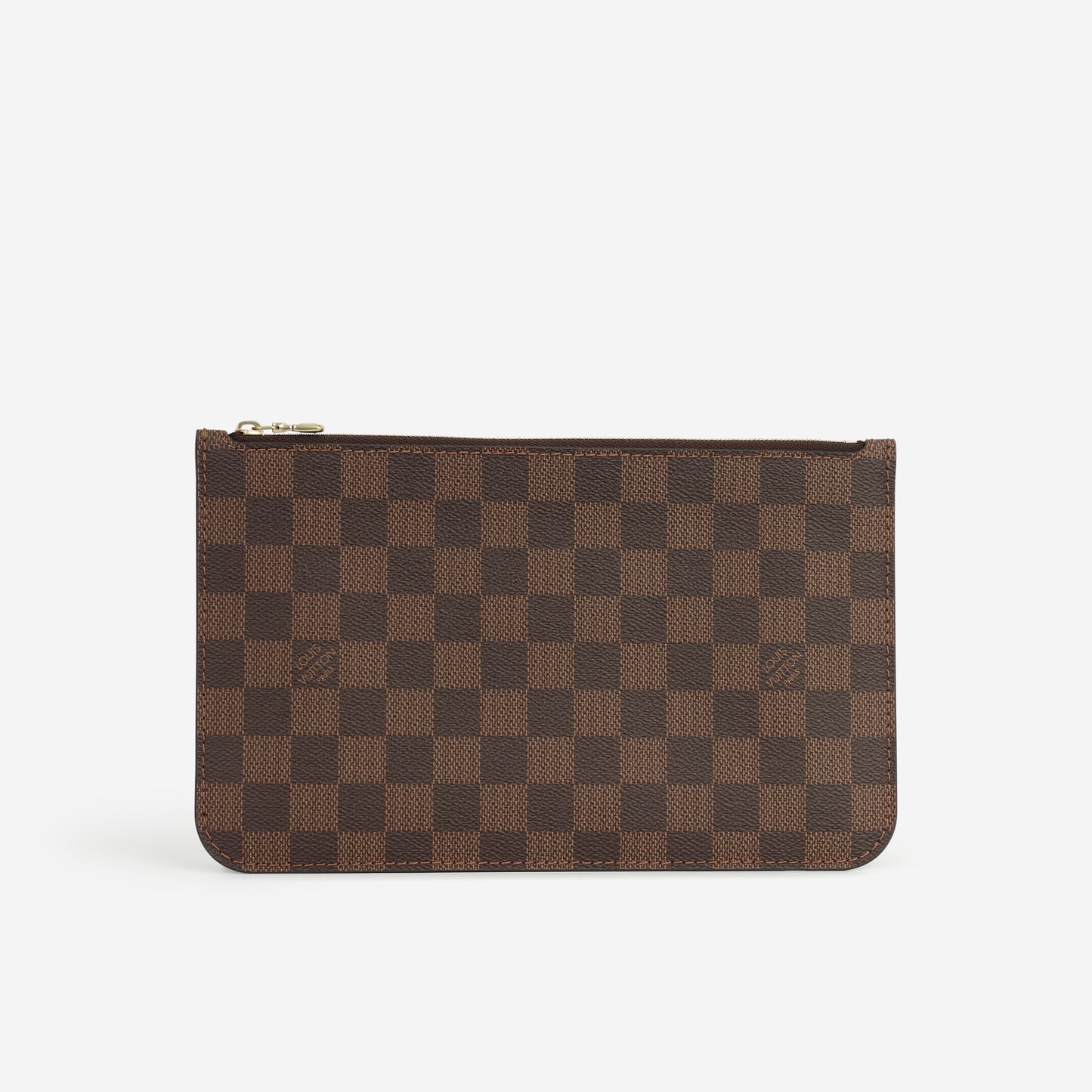 Louis Vuitton Neverfull MM Pouch - Damier Ebene | Gold Hardware