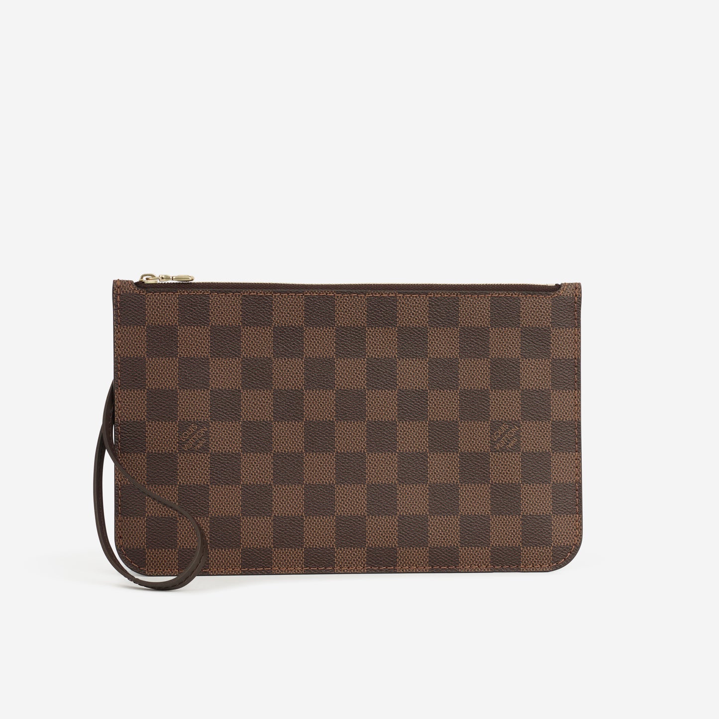 Louis Vuitton Neverfull MM Pouch - Damier Ebene | Gold Hardware