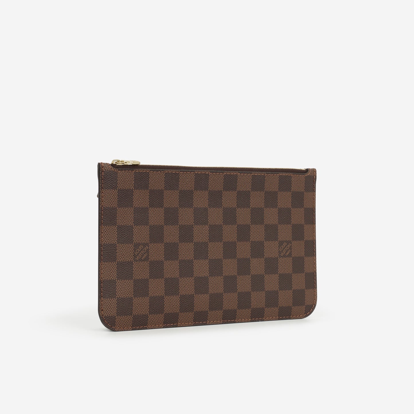 Louis Vuitton Neverfull MM Pouch - Damier Ebene | Gold Hardware