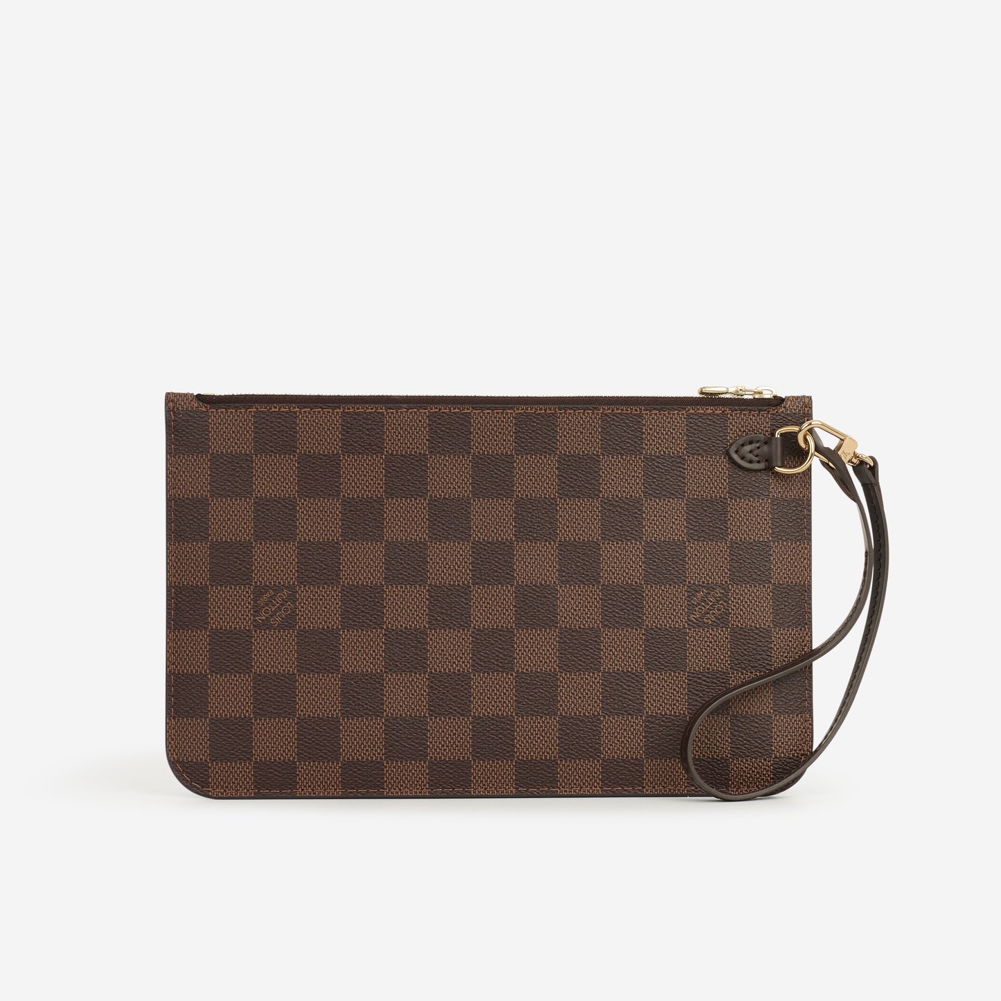 Louis Vuitton Neverfull MM Pouch - Damier Ebene | Gold Hardware