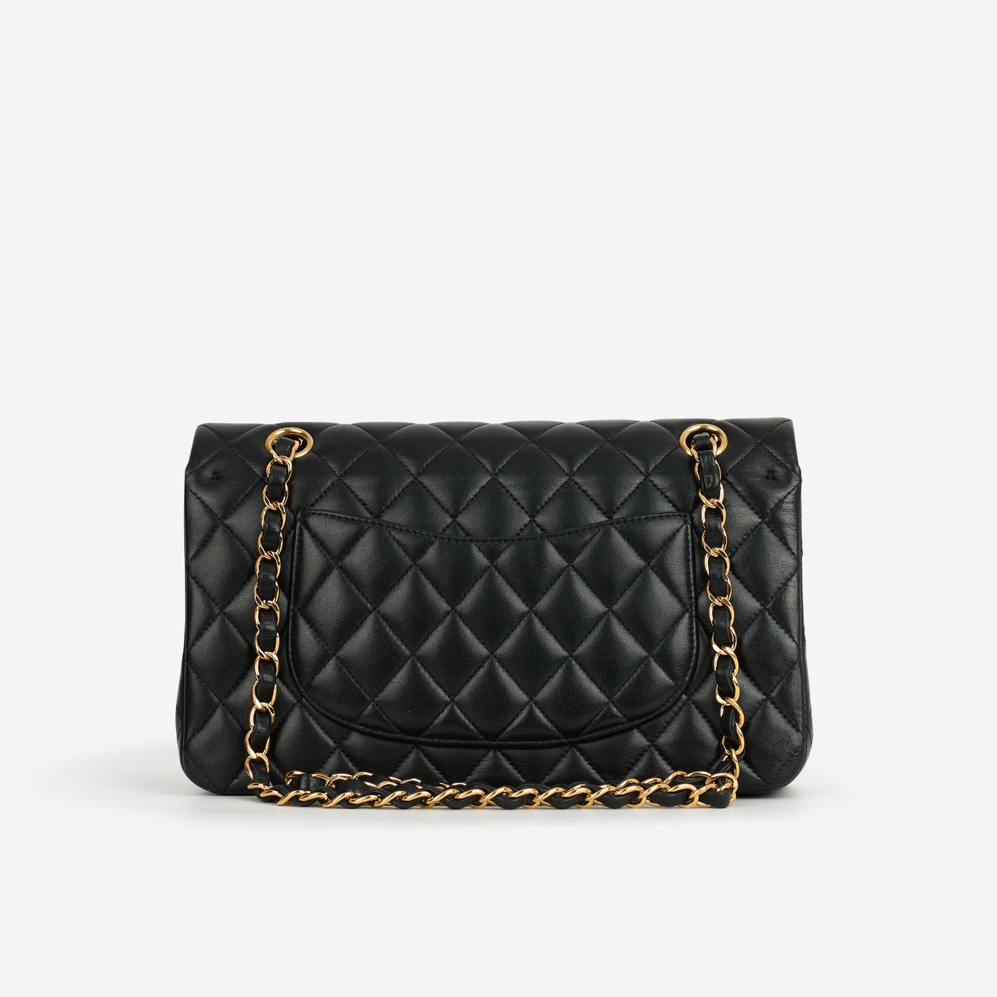 Chanel Medium Classic Flap - Black Lambskin | Gold Hardware - Bagista