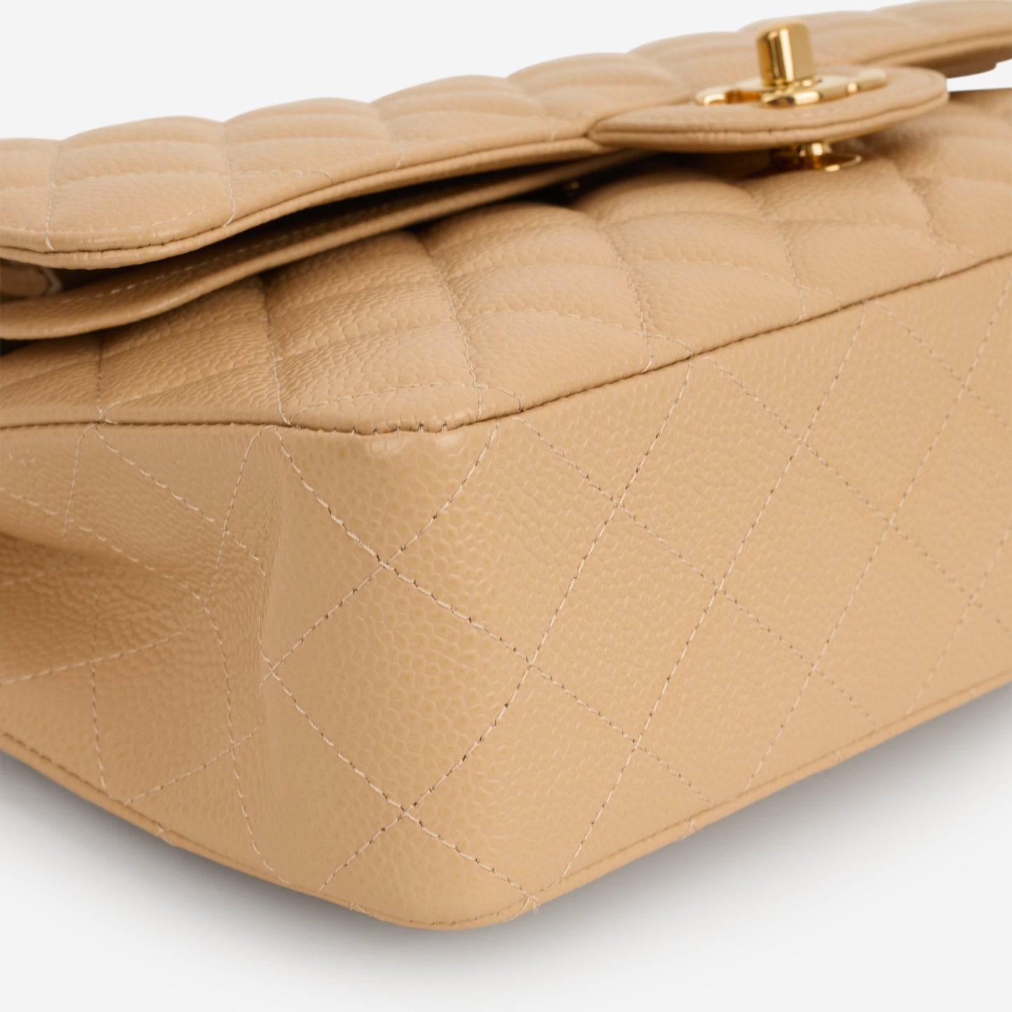 Chanel Medium Classic Flap - Beige Clair Caviar | Gold Hardware - Bagista