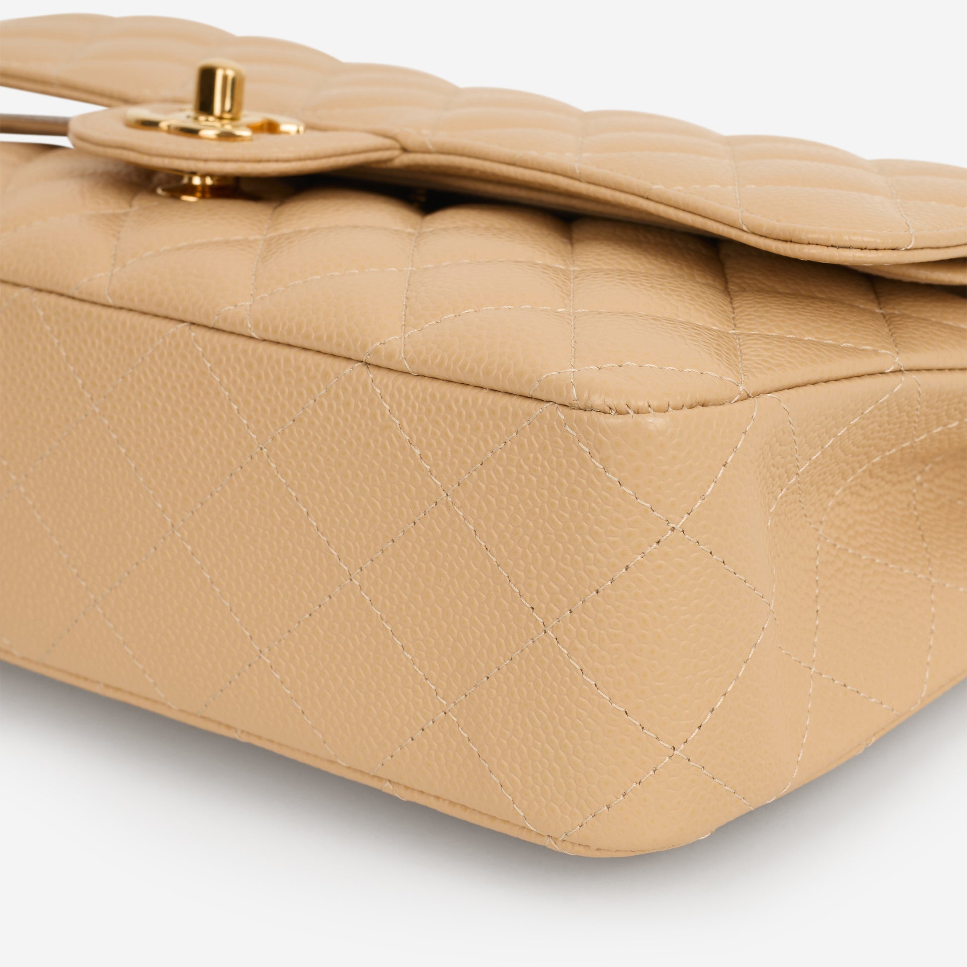 Chanel Medium Classic Flap - Beige Clair Caviar | Gold Hardware - Bagista