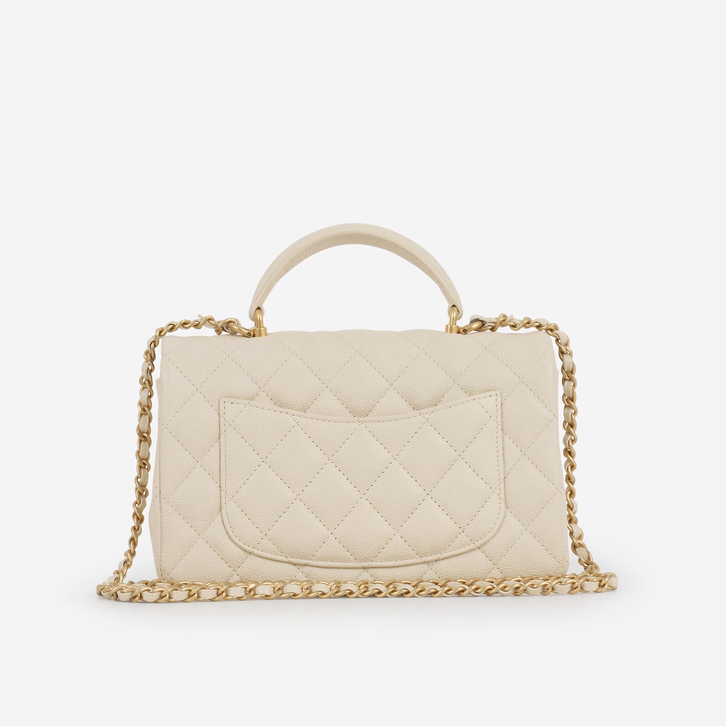 Chanel Mini Top Handle Flap - Ivory Caviar | Gold Hardware - Bagista