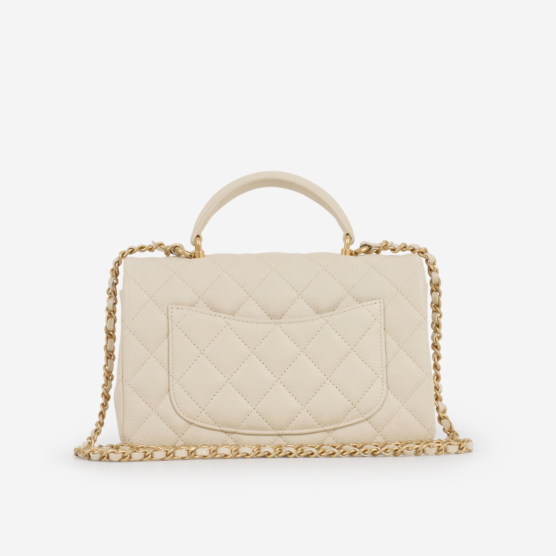 Chanel Mini Top Handle Flap - Ivory Caviar | Gold Hardware - Bagista