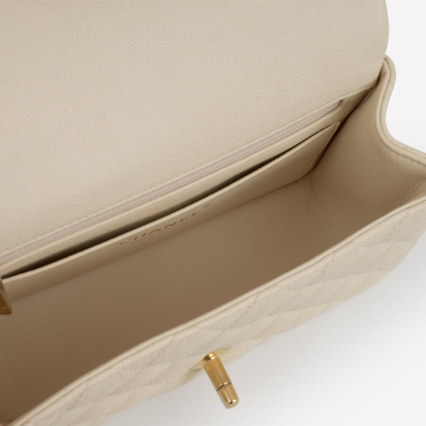Chanel Mini Top Handle Flap - Ivory Caviar | Gold Hardware - Bagista