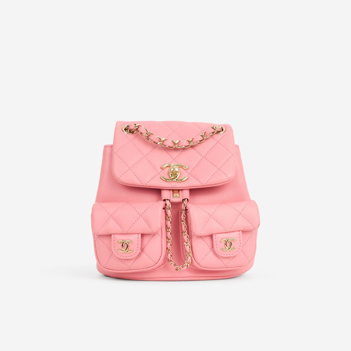 Chanel Mini Duma Backpack - Pink Calfskin | Champagne Gold Hardware